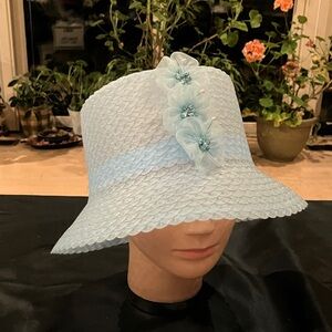 Elegant Blue Floral Women's Hat
